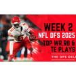 NFL DFS Week 2: PART 2 RB/TE/WR Plays image