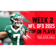 NFL DFS Week 2 2025: A Welcome back, and top QB Plays image