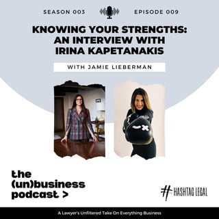 Season 3, Episode 9 - Knowing Your Strengths:  An Interview with Irina Kapetanakis