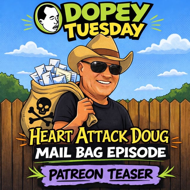 Dopey Tuesday Patreon Teaser -Dopey Tuesday Patren Teaser - Heart Attack Doug - How to Stay Sober if you aren't doing any work image