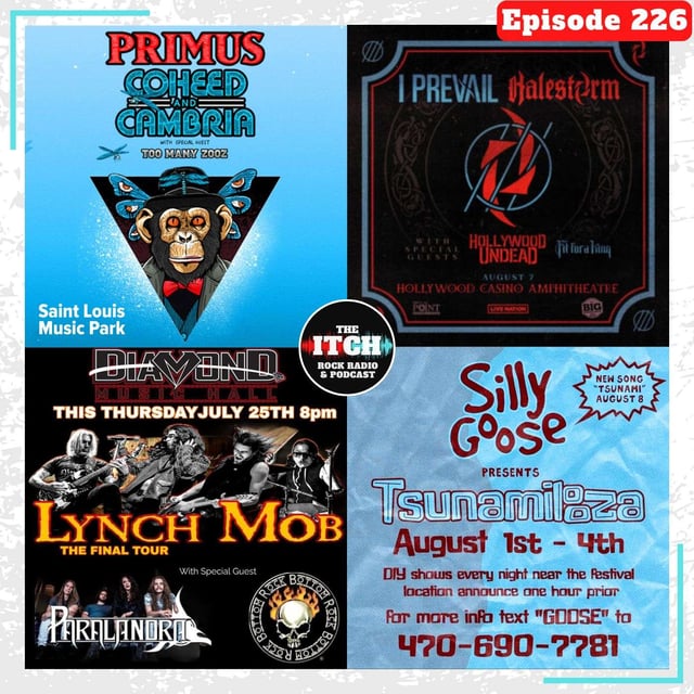 E226 Concert Catch-up: Primus, Paralandra, I Prevail, Halestorm, Hollywood Undead, Silly Goose, and more! image