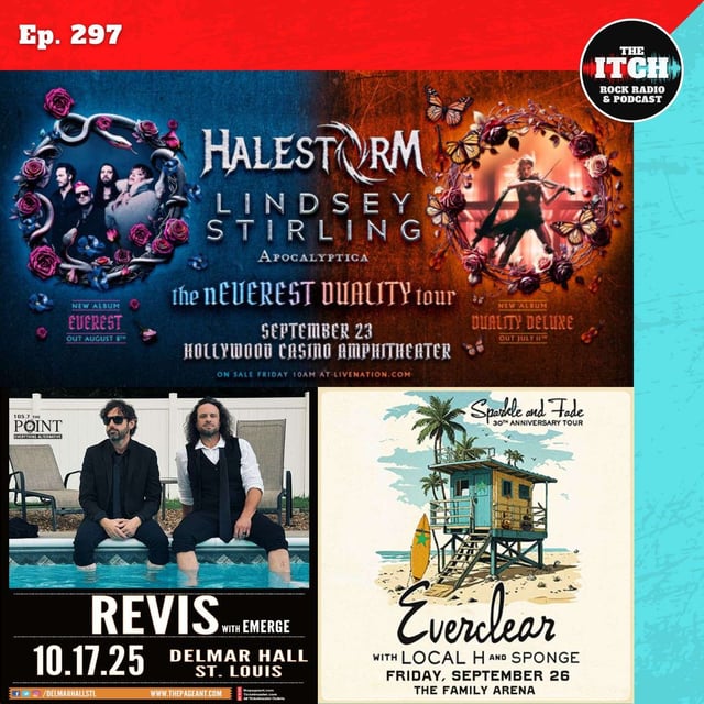 E297 Concert Catch-up: Halestorm, Lindsey Stirling, Apocalyptica, Everclear, Local H, Sponge, Revis, and Emerge image