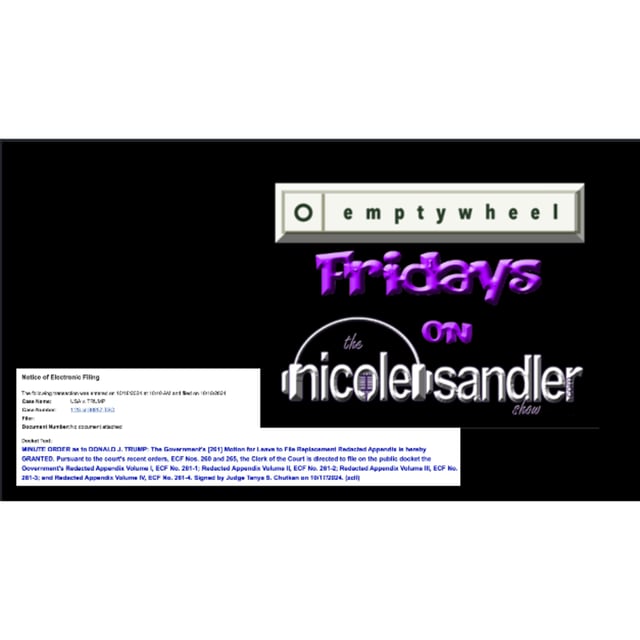 20241018 Emptywheel Fridays on the Nicole Sandler Show  image