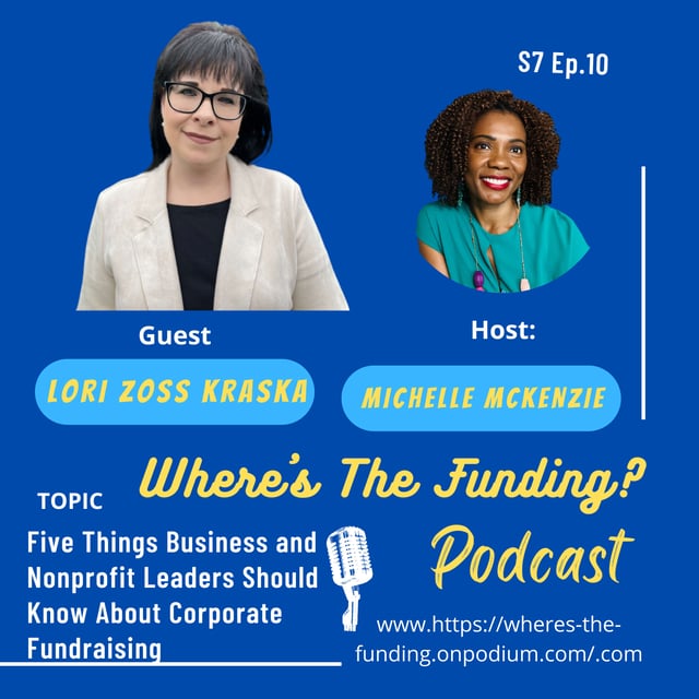 Five Things Business and Nonprofit Leaders Should Know About Corporate Fundraising with Lori Zoss Kraska S7. Ep.10 image