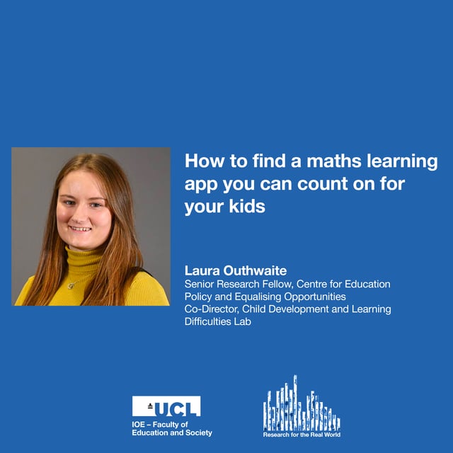How to find a maths learning app you can count on for your kids | Research for the Real World image