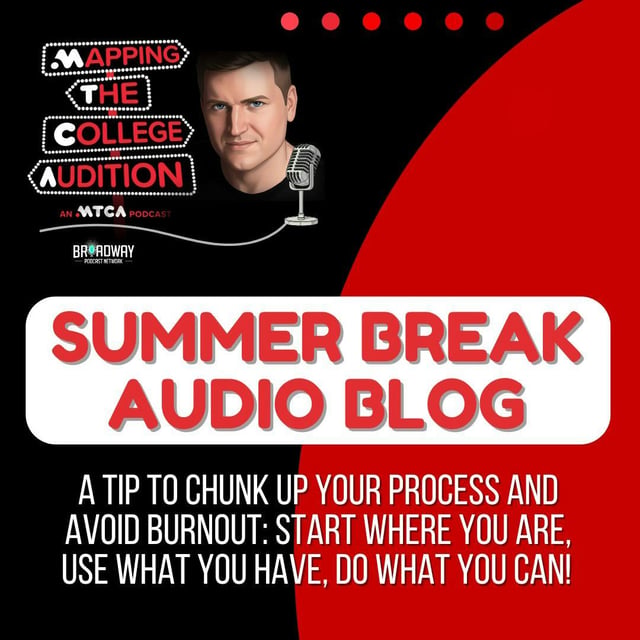 Summer Break Audio Blog - A Tip to Chunk up your Process and Avoid Burnout: Start Where you Are, Use What You Have, Do What you Can!  image
