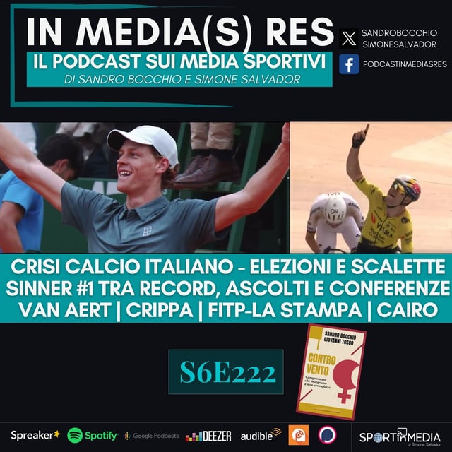 S6E222 | Dove eravamo rimasti, Crisi calcio italiano, Sinner #1, Wout Van Aert, Ascolti e Conferenze stampa image