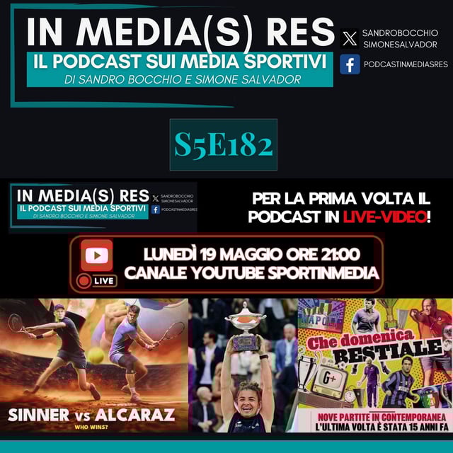 S5E182 | Prima puntata in diretta video della storia | Blob, gli Internazionali 2025 e il boom del tennis, Serie A in contemporanea, Caos B image