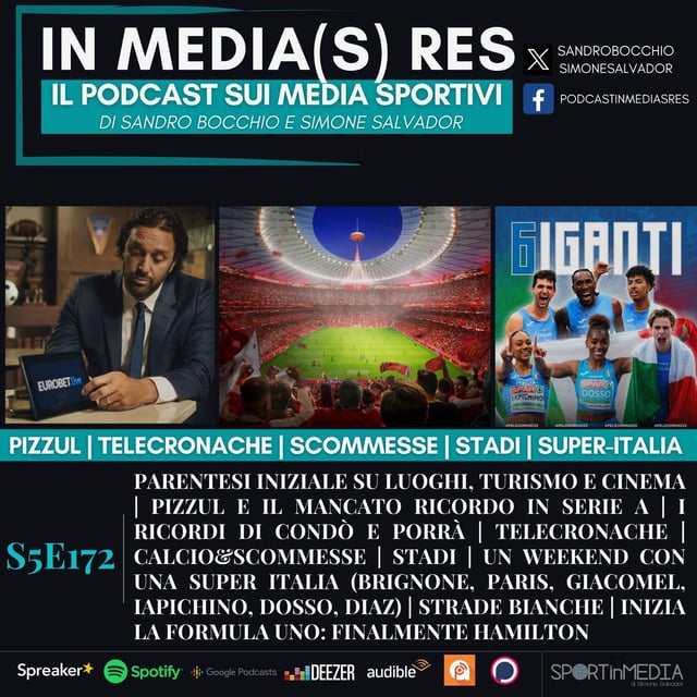 S5E172 | Raduno, Niente ricordo di Pizzul, Condò e Porrà, Telecronache, Calcio&Scommesse, Stadi, Gasp-Nebuloni, Super-Italia, Formula Uno image