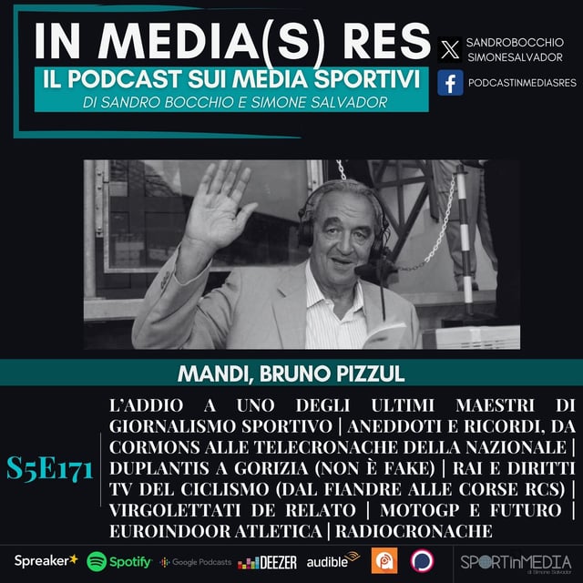 S5E171 | Mandi Bruno Pizzul, gigante del giornalismo sportivo, Duplantis a Gorizia, Rai e diritti Tv, virgolettati, MotoGP, Atletica image