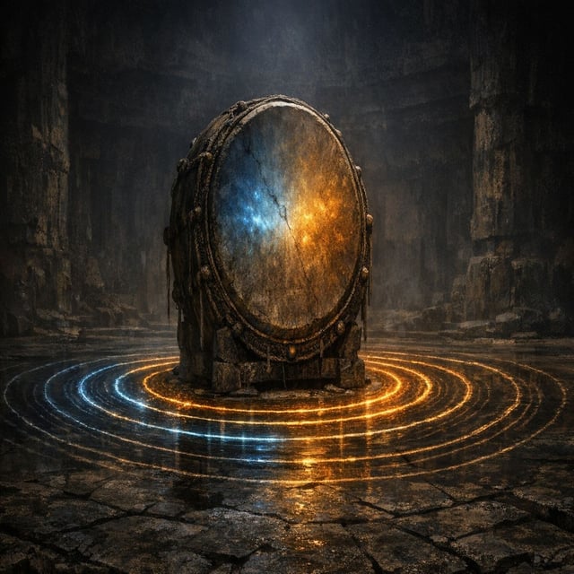 The Pythia's Frequency - A Drum, the Oracle, and the Glitch image