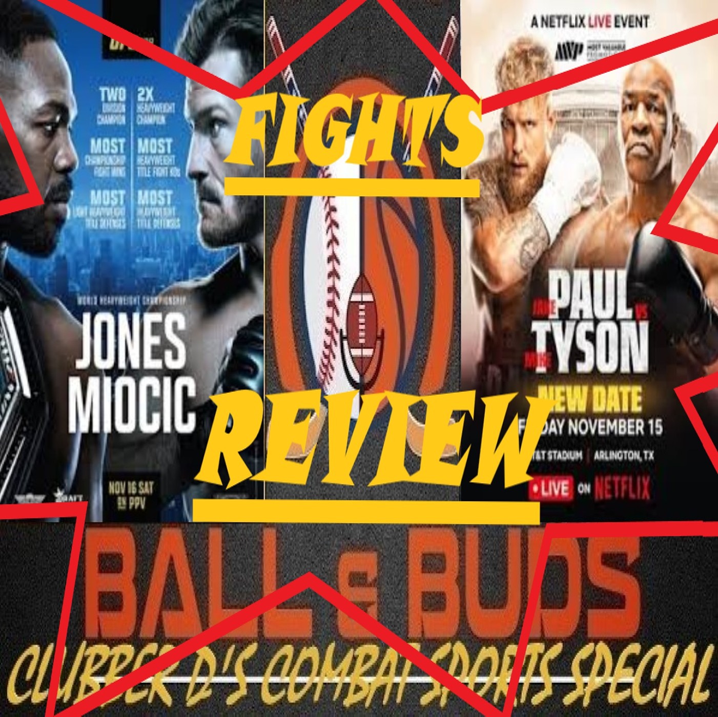 Combat Sports Review: Boxing Mike Tyson/Jake Paul + UFC 309 Jon Jones/Stipe Miocic (Subscribe @BALLandBUDS)