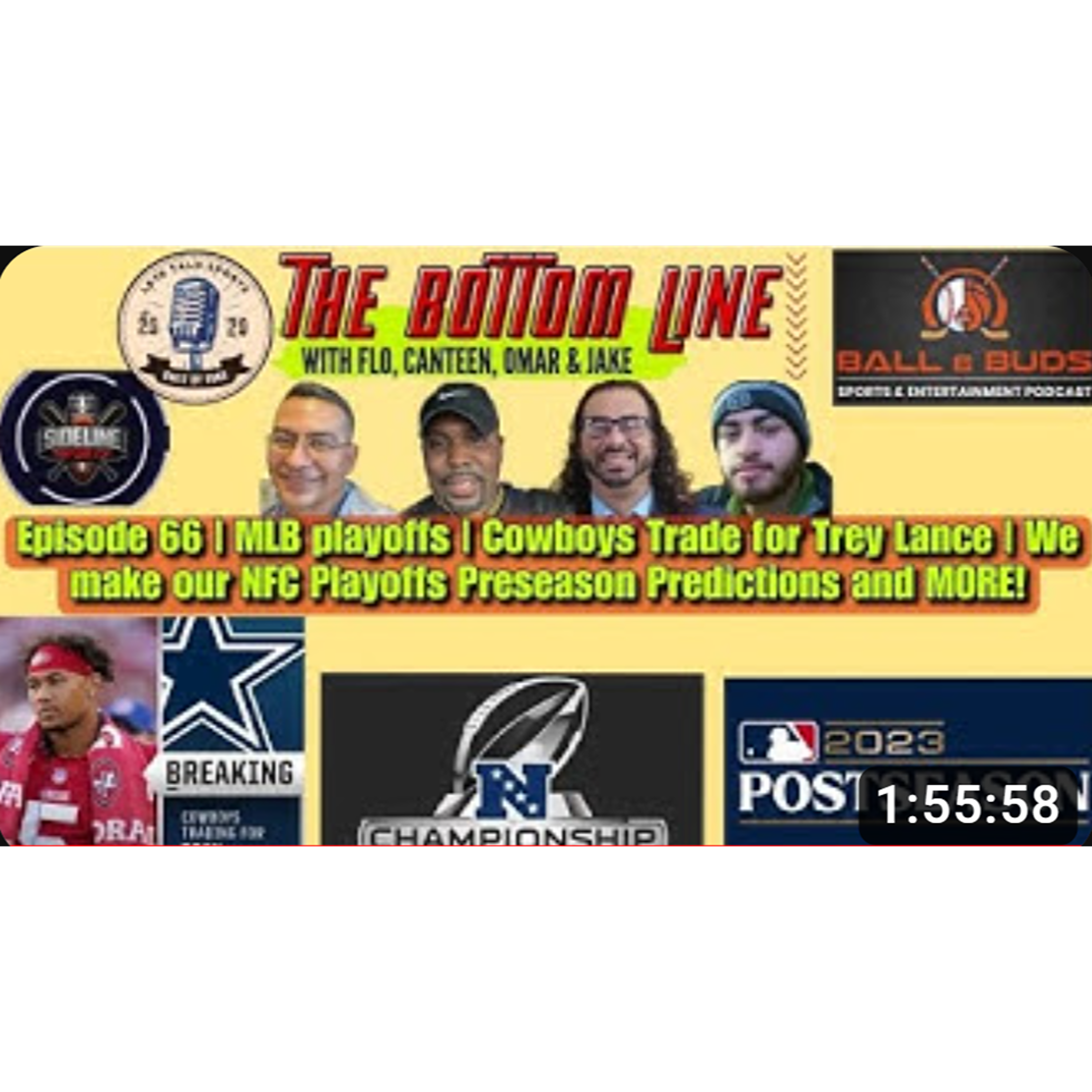 THE BOTTOM LINE SPORTS SHOW | Episode 66 | MLB Playoffs and Wild Card Race | 49ers trade Trey Lance to the Cowboys for a 4th Rd Pick | NFC Preseason Playoff Predication Day! Who makes it to the NFC Championship?! | And MORE!! Come join the Conversation!!!