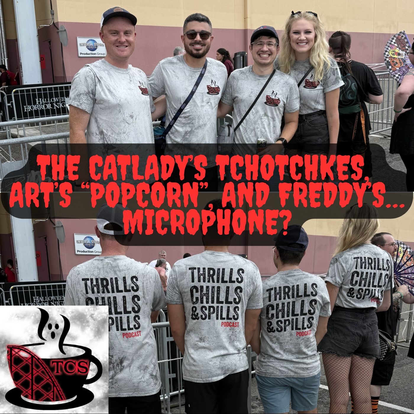 The Catlady's tchotchkes,  Art's "popcorn", and Freddy's…microphone? episode artwork