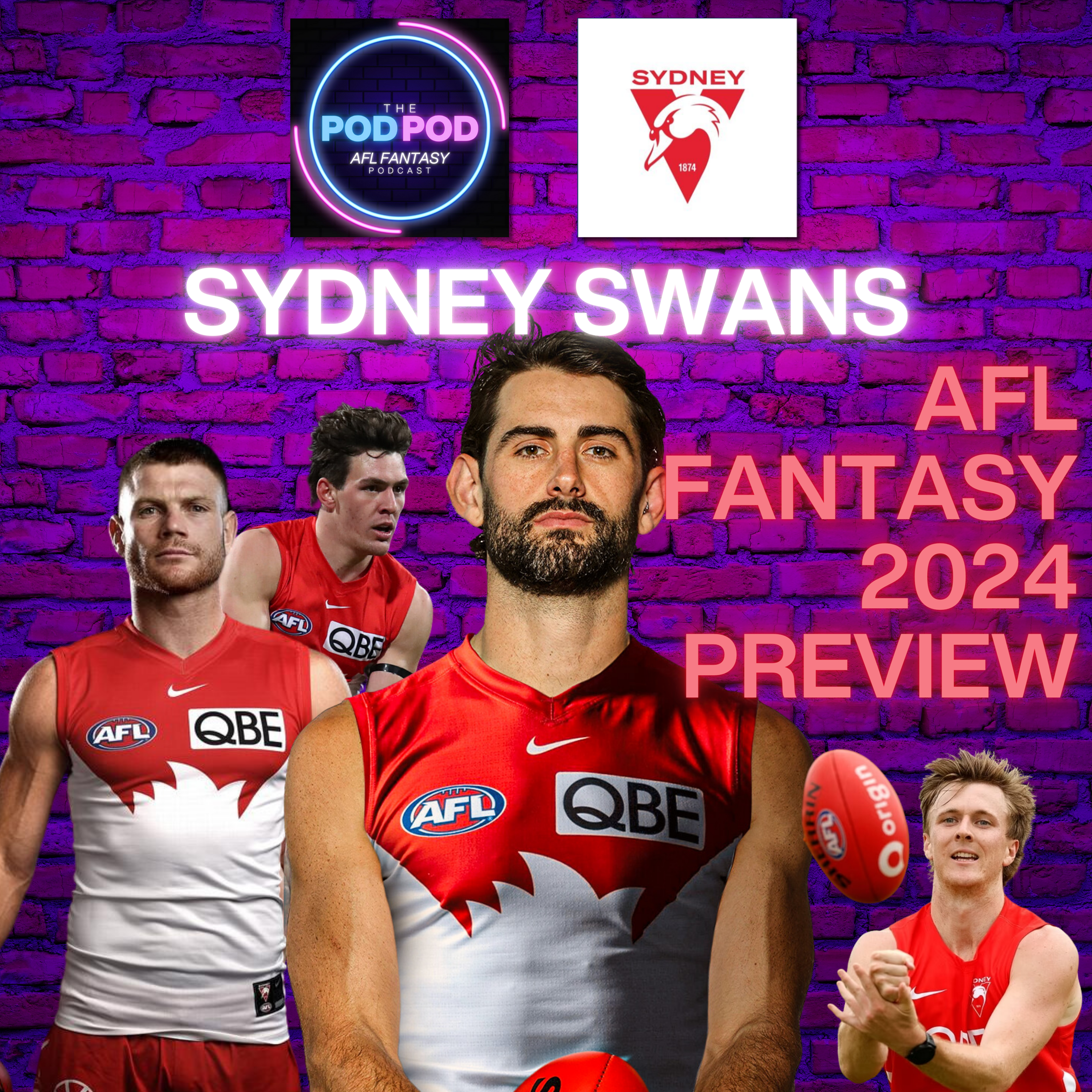 Sydney Swans AFL Fantasy 2024 team preview | #PODPOD episode artwork